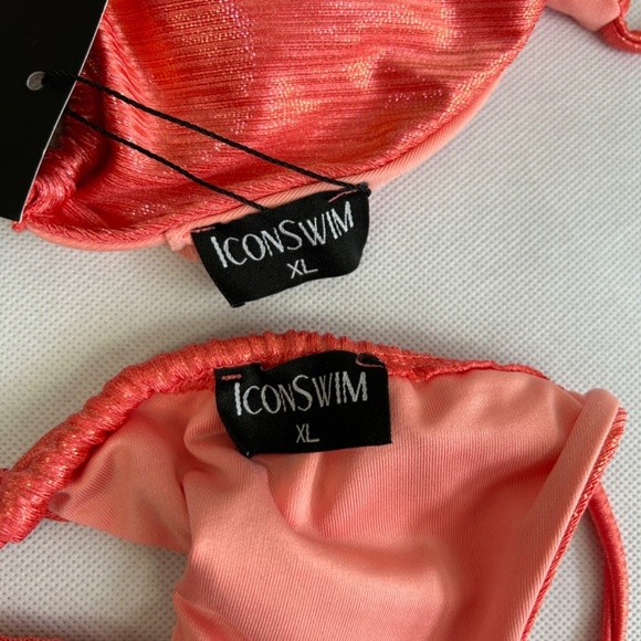 Icon Swim size XL cool off bikini two piece hot pink tie closure adjustable NEW - Picture 12 of 12